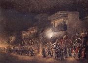 Sevak Ram,Patna A Marriage Proceesion at night oil painting reproduction
